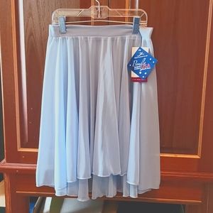 NWT Motionwear blue sheer dance skirt Size Adult Large